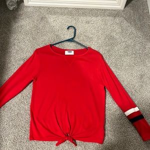 Large kids Old Navy red shirt with blue and white stripes